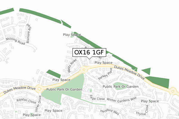 OX16 1GF map - large scale - OS Open Zoomstack (Ordnance Survey)