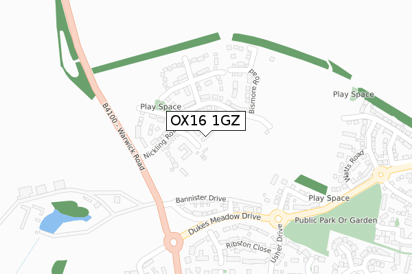 OX16 1GZ map - large scale - OS Open Zoomstack (Ordnance Survey) OX16 1GZ map - large scale - OS Open Zoomstack (Ordnance Survey)