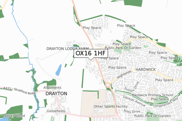 OX16 1HF map - small scale - OS Open Zoomstack (Ordnance Survey) OX16 1HF map - small scale - OS Open Zoomstack (Ordnance Survey)