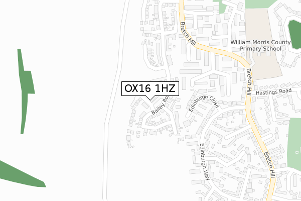 OX16 1HZ map - large scale - OS Open Zoomstack (Ordnance Survey) OX16 1HZ map - large scale - OS Open Zoomstack (Ordnance Survey)