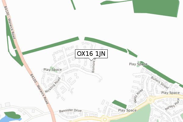 OX16 1JN map - large scale - OS Open Zoomstack (Ordnance Survey) OX16 1JN map - large scale - OS Open Zoomstack (Ordnance Survey)