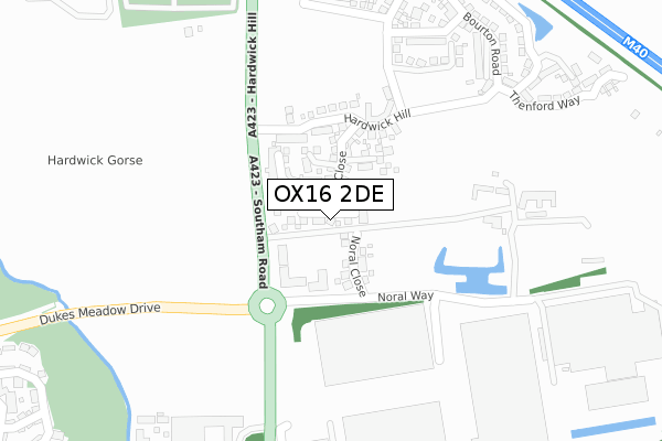 OX16 2DE map - large scale - OS Open Zoomstack (Ordnance Survey)