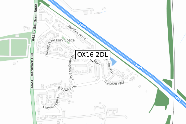 OX16 2DL map - large scale - OS Open Zoomstack (Ordnance Survey)