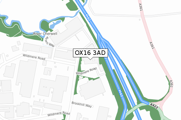 OX16 3AD map - large scale - OS Open Zoomstack (Ordnance Survey)