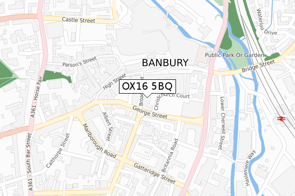 OX16 5BQ map - large scale - OS Open Zoomstack (Ordnance Survey)