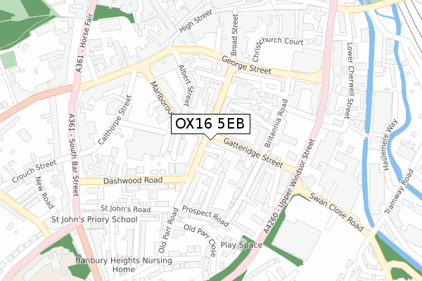 OX16 5EB map - large scale - OS Open Zoomstack (Ordnance Survey)