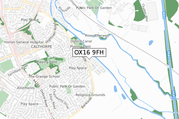 OX16 9FH map - small scale - OS Open Zoomstack (Ordnance Survey) OX16 9FH map - small scale - OS Open Zoomstack (Ordnance Survey)