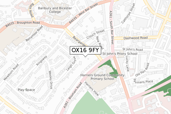 OX16 9FY map - large scale - OS Open Zoomstack (Ordnance Survey) OX16 9FY map - large scale - OS Open Zoomstack (Ordnance Survey)