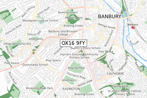 OX16 9FY map - small scale - OS Open Zoomstack (Ordnance Survey) OX16 9FY map - small scale - OS Open Zoomstack (Ordnance Survey)