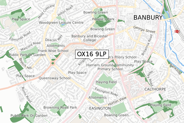 OX16 9LP map - small scale - OS Open Zoomstack (Ordnance Survey)