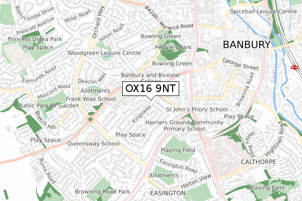 OX16 9NT map - small scale - OS Open Zoomstack (Ordnance Survey) OX16 9NT map - small scale - OS Open Zoomstack (Ordnance Survey)