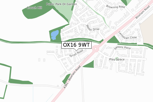 OX16 9WT map - large scale - OS Open Zoomstack (Ordnance Survey) OX16 9WT map - large scale - OS Open Zoomstack (Ordnance Survey)
