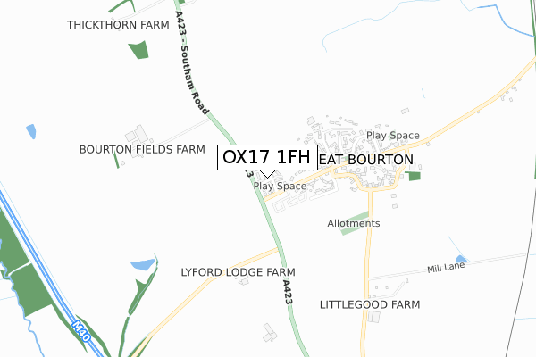 OX17 1FH map - small scale - OS Open Zoomstack (Ordnance Survey) OX17 1FH map - small scale - OS Open Zoomstack (Ordnance Survey)