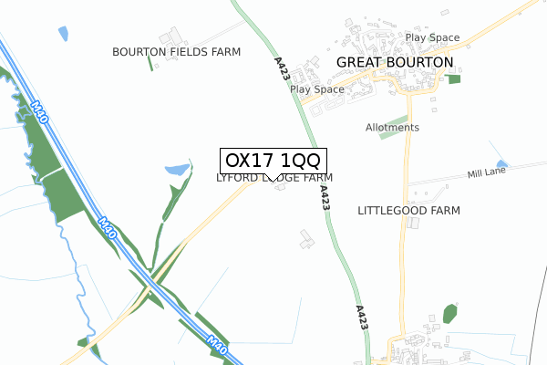 OX17 1QQ map - small scale - OS Open Zoomstack (Ordnance Survey) OX17 1QQ map - small scale - OS Open Zoomstack (Ordnance Survey)