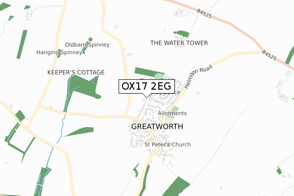 OX17 2EG map - small scale - OS Open Zoomstack (Ordnance Survey)