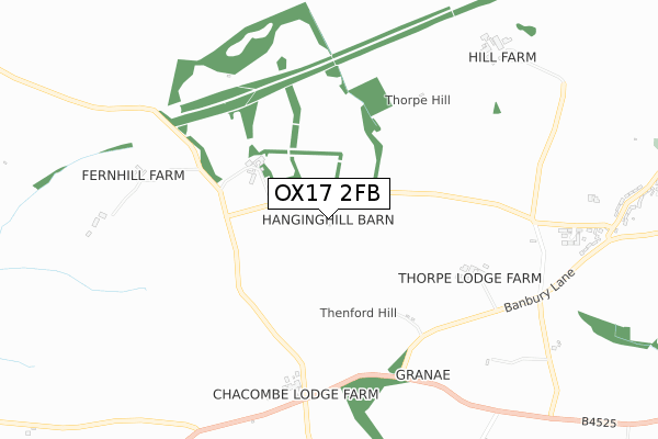 OX17 2FB map - small scale - OS Open Zoomstack (Ordnance Survey)