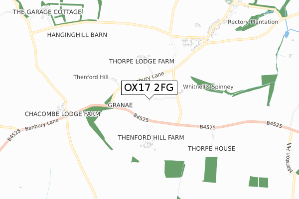 OX17 2FG map - small scale - OS Open Zoomstack (Ordnance Survey) OX17 2FG map - small scale - OS Open Zoomstack (Ordnance Survey)