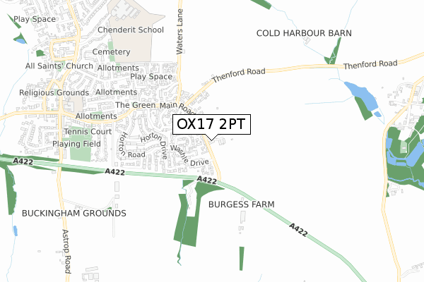 OX17 2PT map - small scale - OS Open Zoomstack (Ordnance Survey)