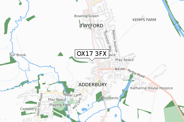 OX17 3FX map - small scale - OS Open Zoomstack (Ordnance Survey)