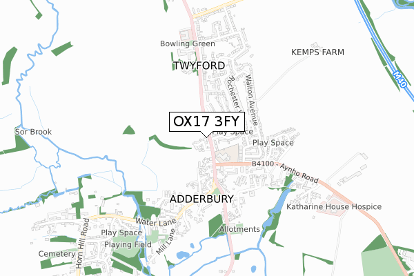 OX17 3FY map - small scale - OS Open Zoomstack (Ordnance Survey)