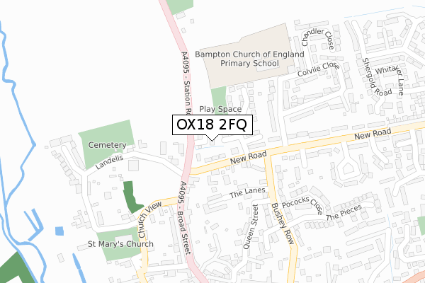 OX18 2FQ map - large scale - OS Open Zoomstack (Ordnance Survey) OX18 2FQ map - large scale - OS Open Zoomstack (Ordnance Survey)