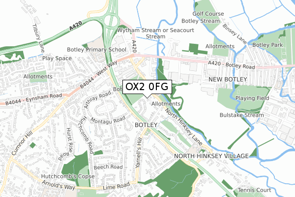 OX2 0FG map - small scale - OS Open Zoomstack (Ordnance Survey) OX2 0FG map - small scale - OS Open Zoomstack (Ordnance Survey)