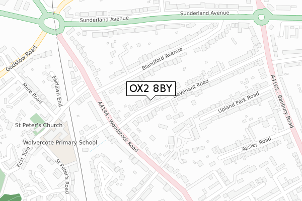 OX2 8BY map - large scale - OS Open Zoomstack (Ordnance Survey)