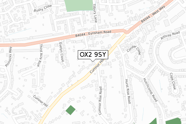 OX2 9SY map - large scale - OS Open Zoomstack (Ordnance Survey)