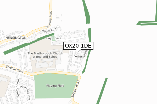 OX20 1DE map - large scale - OS Open Zoomstack (Ordnance Survey)