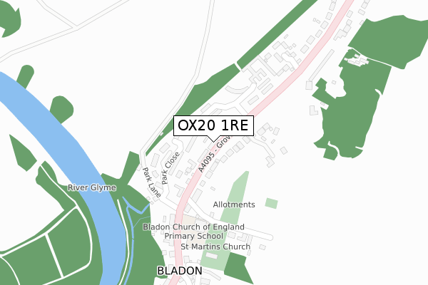 OX20 1RE map - large scale - OS Open Zoomstack (Ordnance Survey)