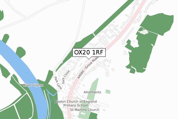 OX20 1RF map - large scale - OS Open Zoomstack (Ordnance Survey) OX20 1RF map - large scale - OS Open Zoomstack (Ordnance Survey)