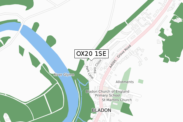 OX20 1SE map - large scale - OS Open Zoomstack (Ordnance Survey)