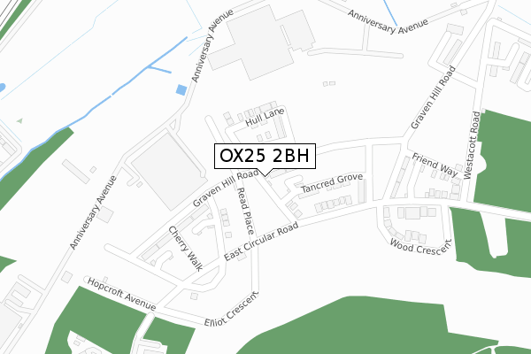 OX25 2BH map - large scale - OS Open Zoomstack (Ordnance Survey) OX25 2BH map - large scale - OS Open Zoomstack (Ordnance Survey)