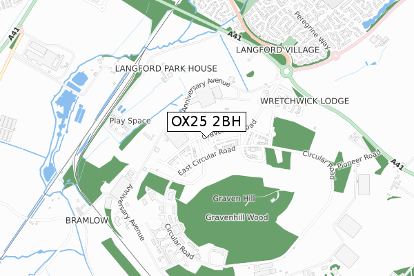 OX25 2BH map - small scale - OS Open Zoomstack (Ordnance Survey) OX25 2BH map - small scale - OS Open Zoomstack (Ordnance Survey)