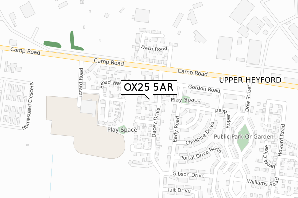 OX25 5AR map - large scale - OS Open Zoomstack (Ordnance Survey) OX25 5AR map - large scale - OS Open Zoomstack (Ordnance Survey)