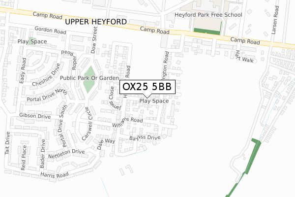 OX25 5BB map - large scale - OS Open Zoomstack (Ordnance Survey) OX25 5BB map - large scale - OS Open Zoomstack (Ordnance Survey)