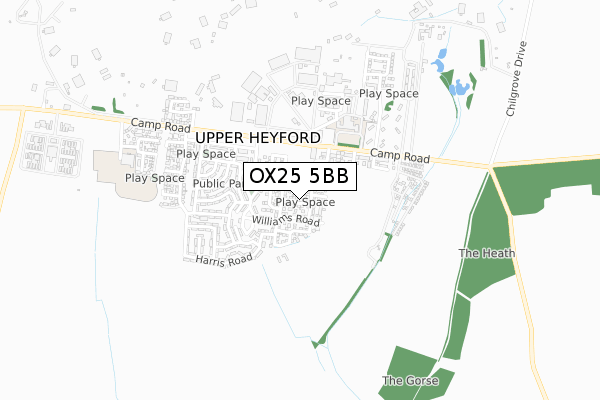 OX25 5BB map - small scale - OS Open Zoomstack (Ordnance Survey) OX25 5BB map - small scale - OS Open Zoomstack (Ordnance Survey)