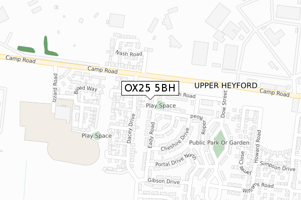 OX25 5BH map - large scale - OS Open Zoomstack (Ordnance Survey)