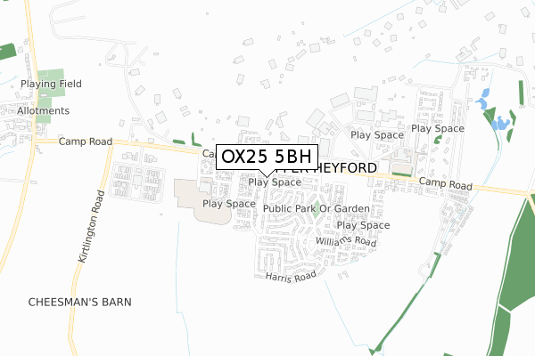 OX25 5BH map - small scale - OS Open Zoomstack (Ordnance Survey)