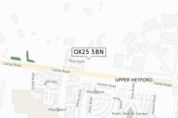 OX25 5BN map - large scale - OS Open Zoomstack (Ordnance Survey) OX25 5BN map - large scale - OS Open Zoomstack (Ordnance Survey)