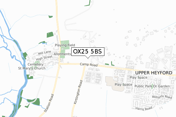 OX25 5BS map - small scale - OS Open Zoomstack (Ordnance Survey)