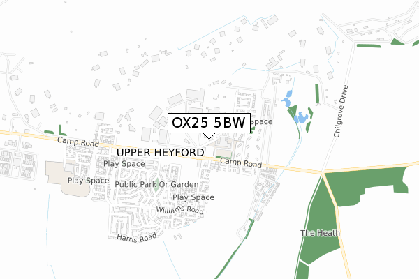 OX25 5BW map - small scale - OS Open Zoomstack (Ordnance Survey) OX25 5BW map - small scale - OS Open Zoomstack (Ordnance Survey)