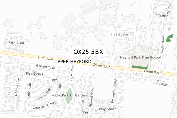 OX25 5BX map - large scale - OS Open Zoomstack (Ordnance Survey) OX25 5BX map - large scale - OS Open Zoomstack (Ordnance Survey)