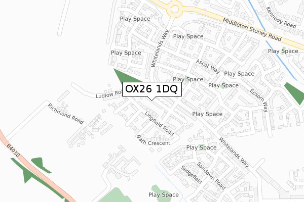 OX26 1DQ map - large scale - OS Open Zoomstack (Ordnance Survey)