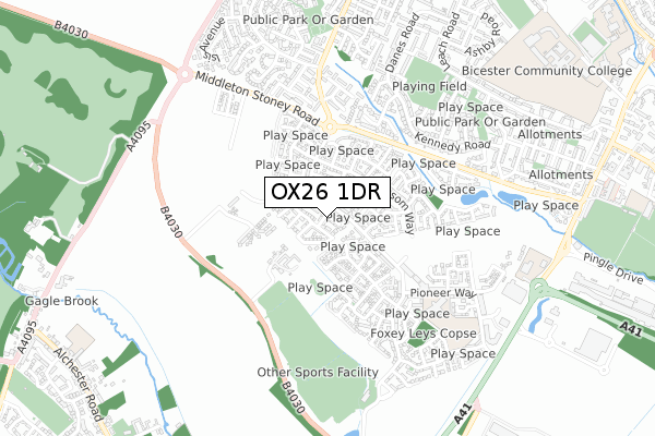 OX26 1DR map - small scale - OS Open Zoomstack (Ordnance Survey)