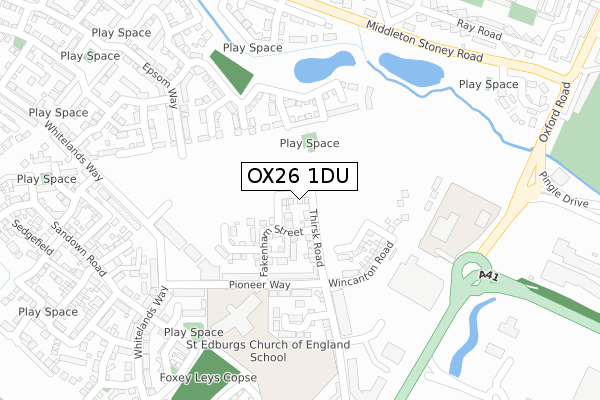 OX26 1DU map - large scale - OS Open Zoomstack (Ordnance Survey)