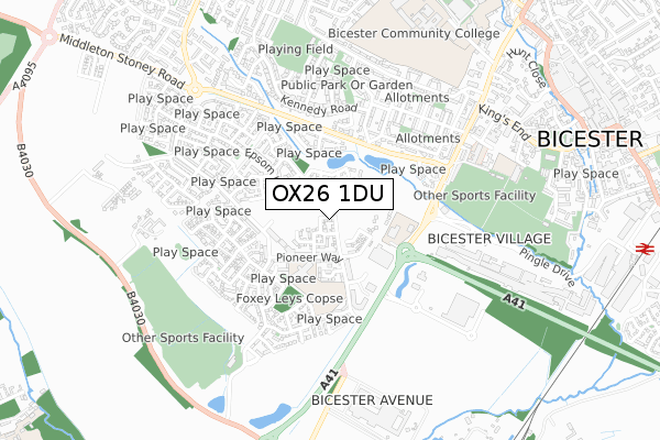 OX26 1DU map - small scale - OS Open Zoomstack (Ordnance Survey)