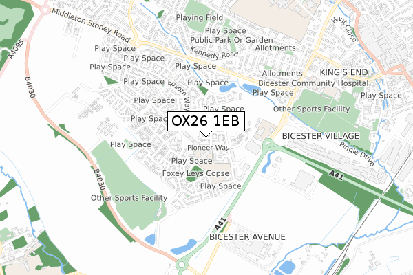 OX26 1EB map - small scale - OS Open Zoomstack (Ordnance Survey) OX26 1EB map - small scale - OS Open Zoomstack (Ordnance Survey)