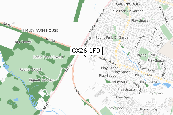 OX26 1FD map - small scale - OS Open Zoomstack (Ordnance Survey)