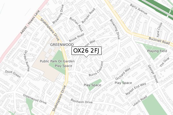 OX26 2FJ map - large scale - OS Open Zoomstack (Ordnance Survey)
